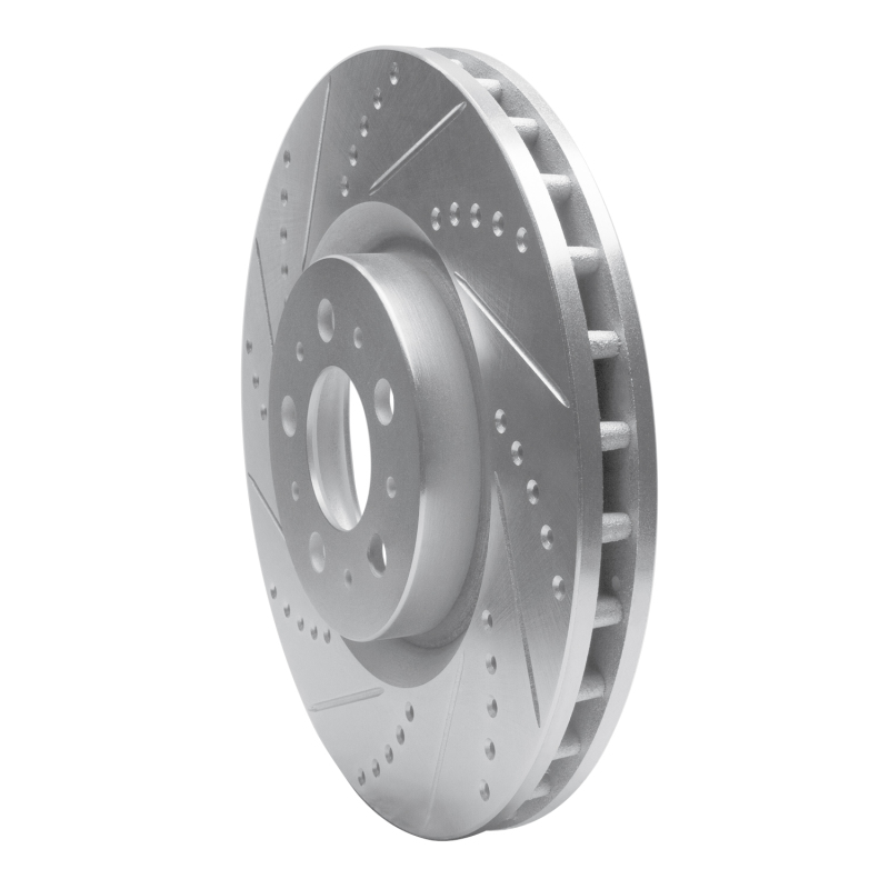 Volvo V70 Brake Rotor (1) - Front Left - R1 Concepts - Drilled & Slotted - Silver - `04-`07
